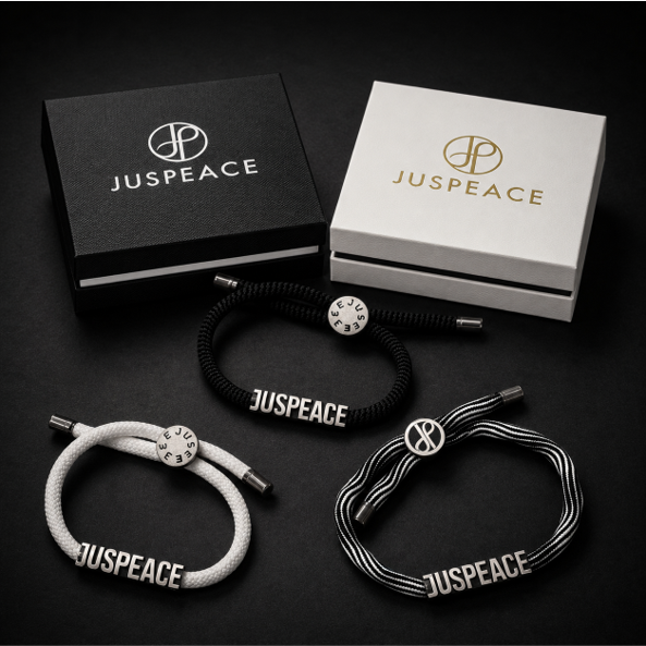JUSPEACE 패키지 박스와 팔찌 세트